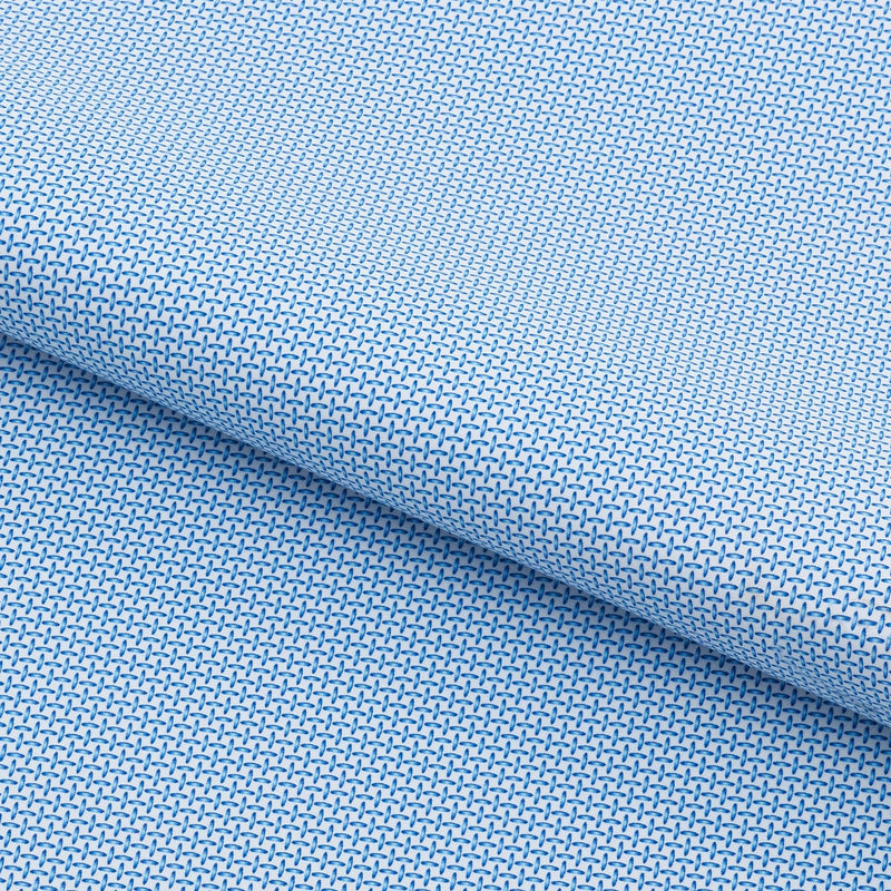 Printed Recycled Spandex Sky Blue Cross Stitch
