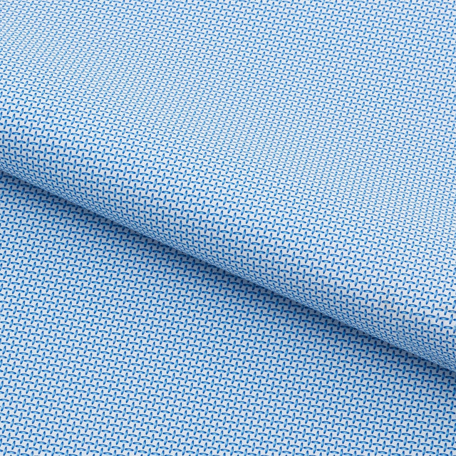 Printed Recycled Spandex Sky Blue Cross Stitch