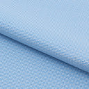 Sky Blue Cross Stitched Printed Recycled Nylon Spandex Fabric - White/Blue Cross Stitched Print, 55/56" Width (1 Yard)