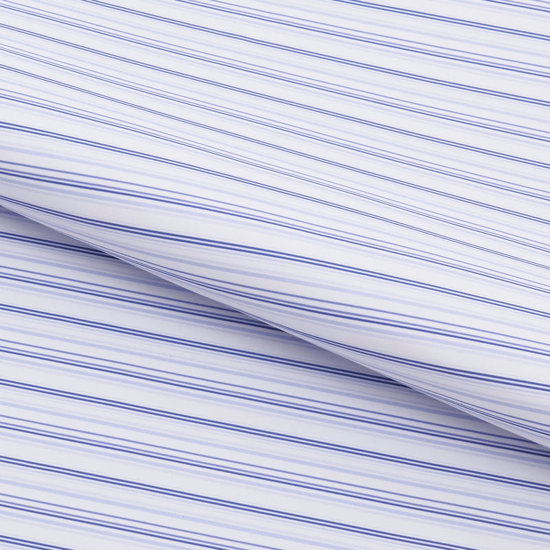 Diverse Shade Of Stripes Recycled Nylon Spandex Fabric - White/Lavender Stripes, 55/56" Width (1 Yard)