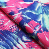 Seismic Wave Nylon Spandex Fabric - Blue or Red, Abstract Wave Pattern, 58-60" Width (1 Yard)