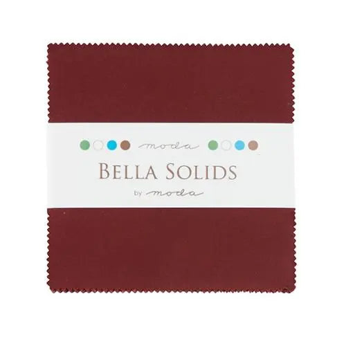 Charm Pack Precuts Red Burgundy Bella Solids
