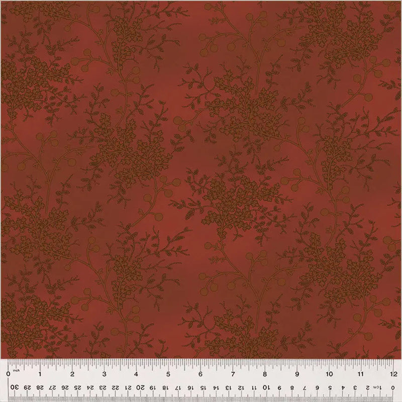 Cotton Fabric Red Floral Vine Ruby Wideback 108"