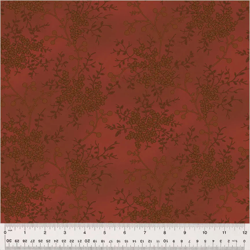 Cotton Fabric Red Floral Vine Ruby Wideback 108"