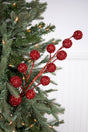 26” Red Glitter Tinsel Ball Spray