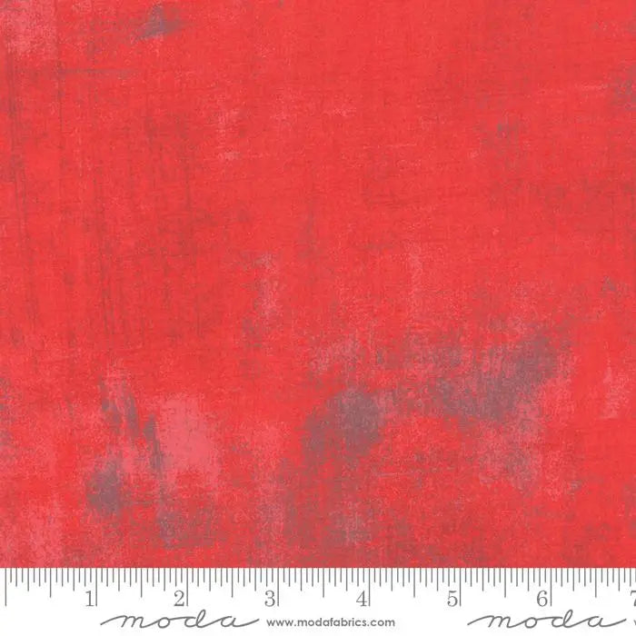 Cotton Print Red Grunge Basics Geranium 44/45" Per Yard