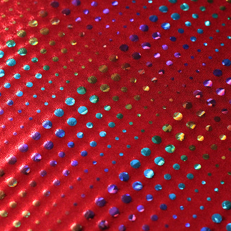 Matrix Tracer Nylon Spandex Fabric - Multicolor Polka Dots Hologram, 58/60" Width (1 Yard)
