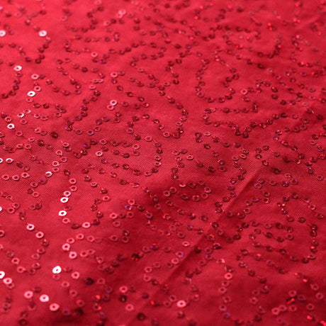 Glitzy Sequins Polyester Spandex Fabric - Multiple Colors, Round Sequins, 58/60" Width, 200 GSM (1 Yard)
