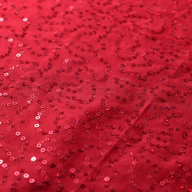 Glitzy Sequins Polyester Spandex Fabric - Multiple Colors, Round Sequins, 58/60" Width, 200 GSM (1 Yard)
