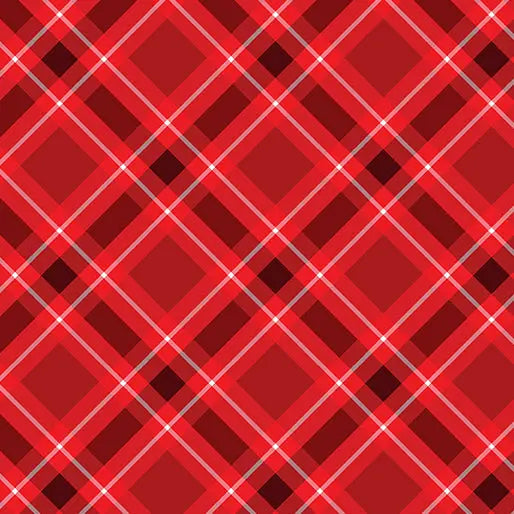 Cotton Wideback Fabric Red Scarlet Plaid 108"