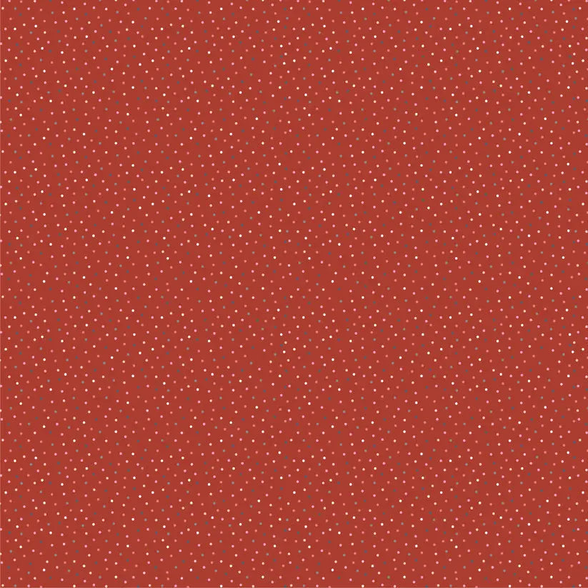 Cotton Print Red Speckled Hen Fabric 44/45"