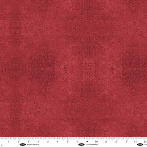Cotton Wideback Fabric Red Textured Damask 108"