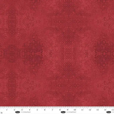 Cotton Wideback Fabric Red Textured Damask 108"