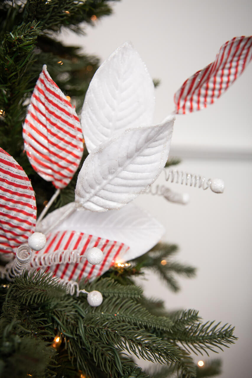 22” Candy Stripe Leaf Spray