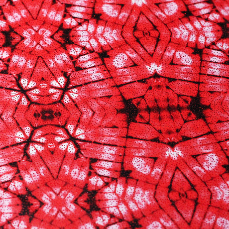 Samurai Polyester Spandex Fabric - Royal Or Red Paper Print, With Or Without Foil, 58-60" Width, 240 GSM (1 Yard)