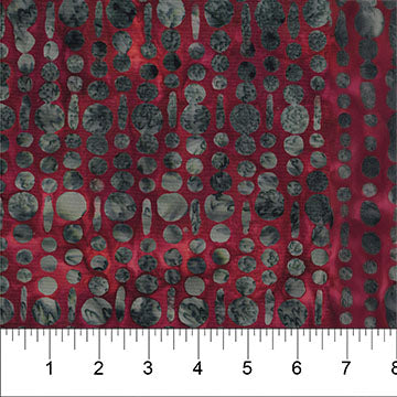 Cotton Print Red Grey Vertical Stripe Bubble Pop Fabric 44/45