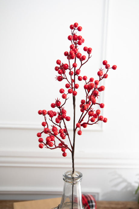 26” Red Mixed Berry & Crabapple Spray