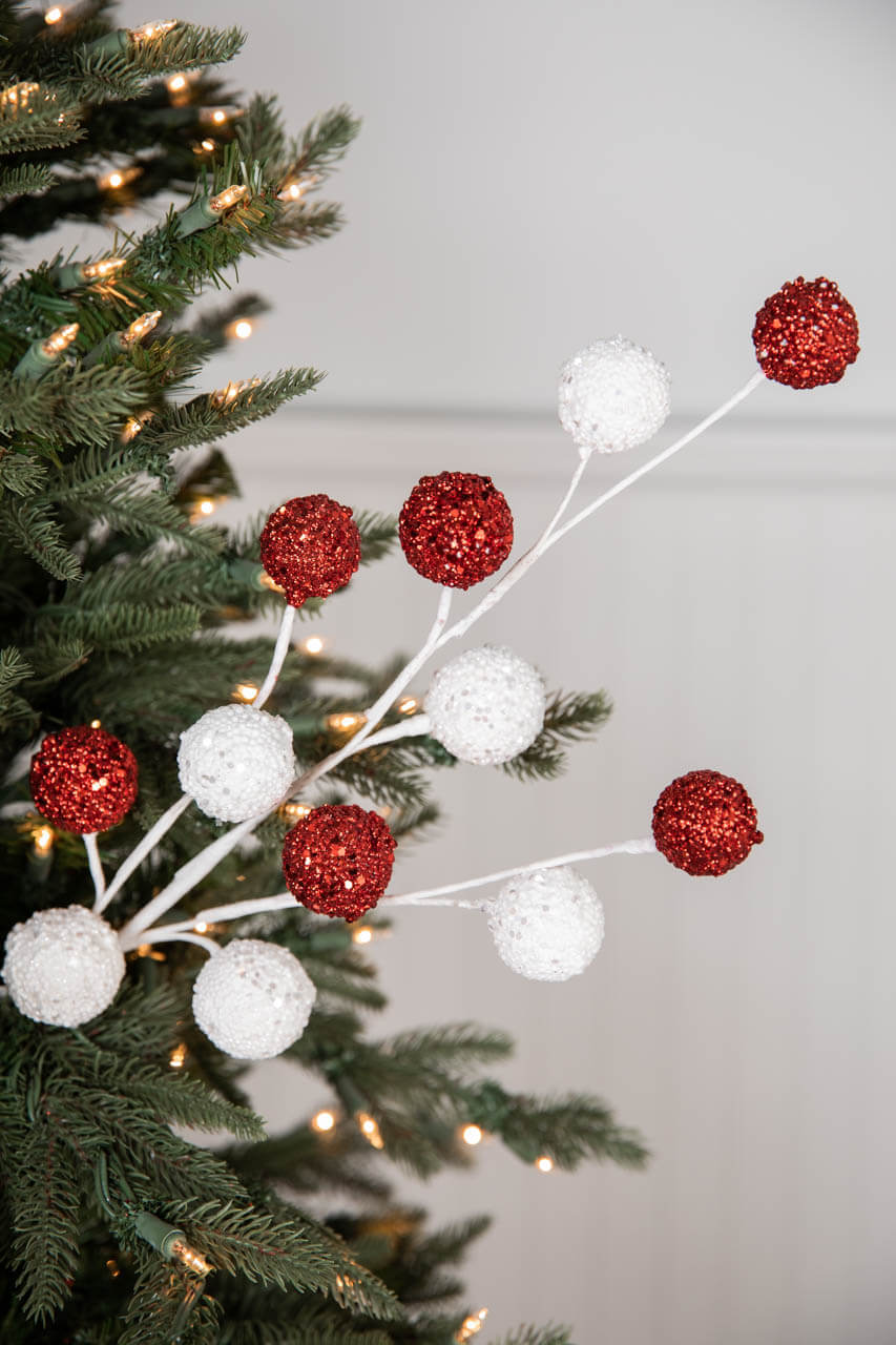 30” White & Red Ball Stem