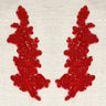 Beaded Corded Floral Lace Applique 100% Polyester Net Mesh