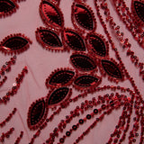 1 Yard Sophisticated Pattern Embroidered Tulle Lace Fabric 52" Wide Designer Textile