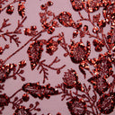 1 Yard Glitter Tulle Lace Fabric with Floral Pattern 58" Wide Mesh for Bridal, Gowns & Crafts
