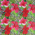 Swim Knit Red and Pink Hibiscus on Leopard Poly Spandex