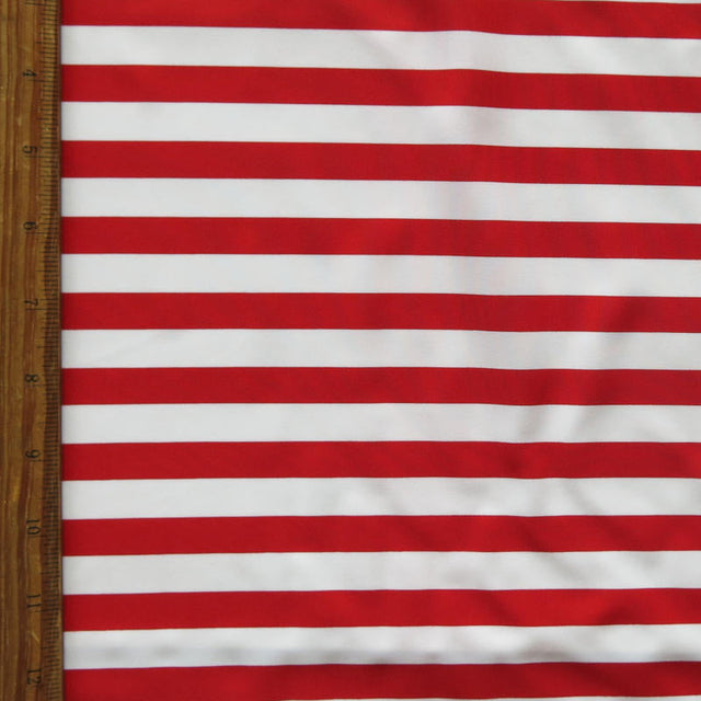 Swim Knit Red and White 1/2" Stripe