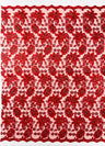Metallic Floral Lace Design Embroidered Polyester Fabric - Floral Lace, 54" Width (1 Yard)