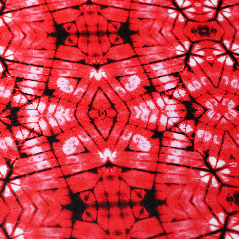 Samurai Polyester Spandex Fabric - Royal Or Red Paper Print, With Or Without Foil, 58-60" Width, 240 GSM (1 Yard)