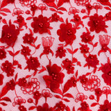 Beaded 3D Floral Lace Fabric 49"