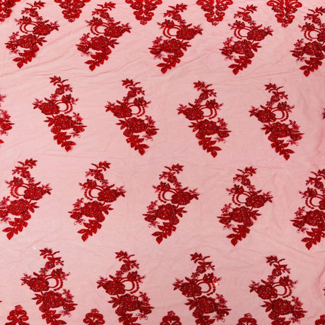 Beaded Lace Fabric Helena Floral 50" Width
