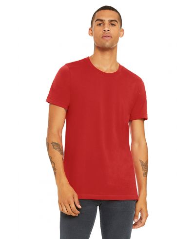 Bella Canvas 3001 Airlume Combed And Ring-Spun Cotton Fabric - Red, Crewneck, Short Sleeve, Unisex (1 Piece)