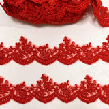 Embroidered Floral Beaded Lace Trim