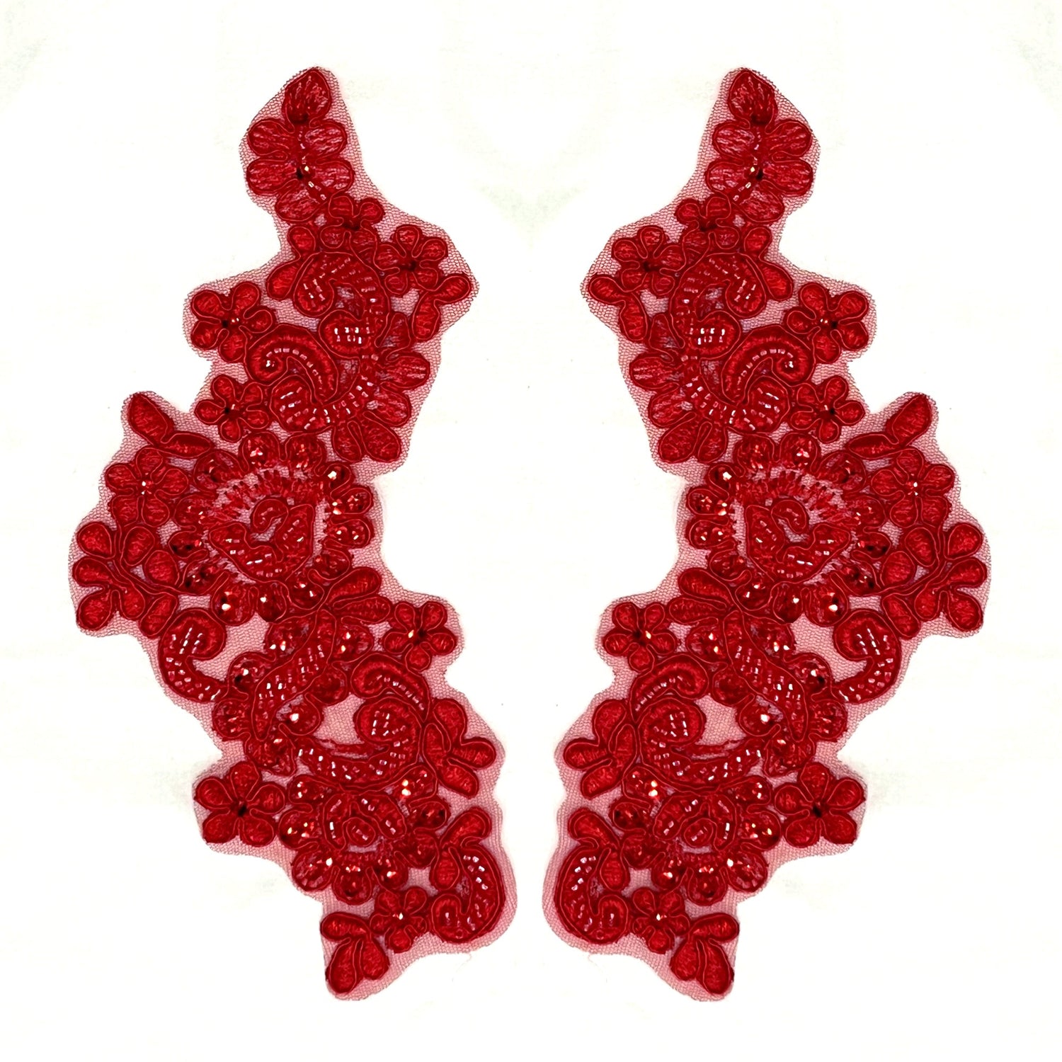 Beaded Floral Lace Applique
