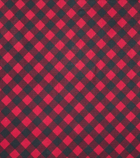 Quilting Cotton Red Black Bias Check Christmas Fabric