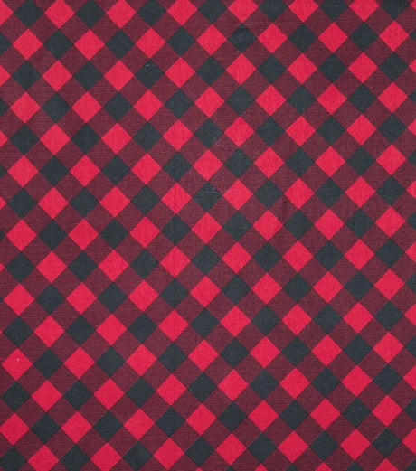 Quilting Cotton Red Black Bias Check Christmas Plaid