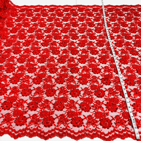 Beaded Corded Floral Lace