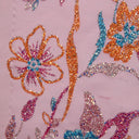 1 Yard Tulle Lace Fabric with Multicolor Glitter and Floral Pattern, 58" Wide