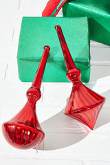 Red Glass Drop Ornament 10 Inch Christmas Tree Decor
