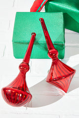 10" Red Glass Drop Ornament