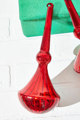 10" Red Glass Drop Ornament