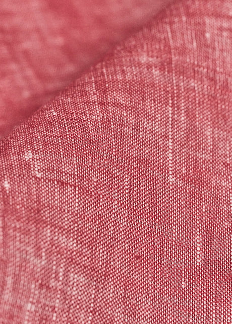 1 Yard Red or Off White Melange Linen Fabric Flat Weave Lightweight 58 Inches Wide