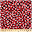 Quilting Cotton Red Plaid & Snowflakes Christmas Fabric