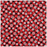 Quilting Cotton Red Plaid & Snowflakes Christmas Fabric