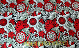 Quilting Cotton Red and White Floreo Floral Brother Sister Design Studio