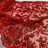 Beaded Sequined Floral Lace Fabric