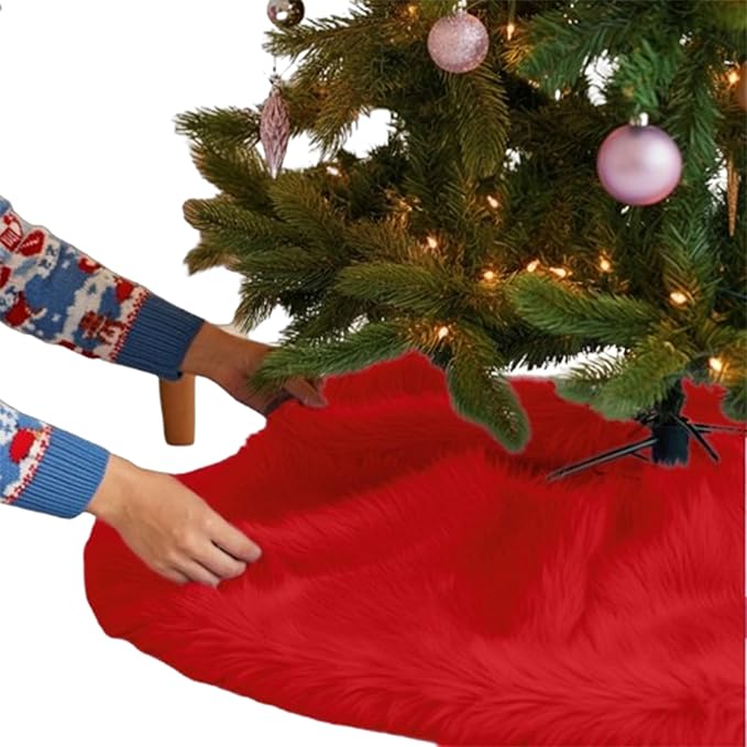 Faux Fur Christmas Tree Skirt 30 Inch