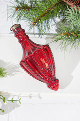 7.25 Inch Mercury Glass Red Chandelier Drop Ornament