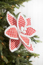 19" x 12" Red & White Polka Dot Poinsettia Stem