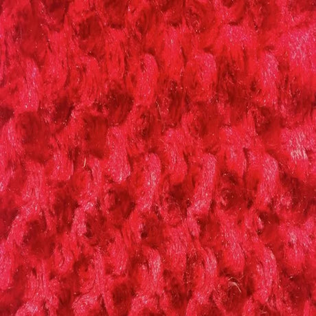 Swirl Rosebud Faux Fur Fabric - 100 Percent Polyester Faux Fur Fabric, Rose Pattern, 60" Width, 11 MM Pile Length (1 Yard)